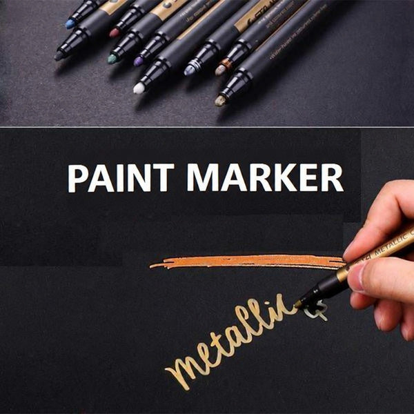 Metallic Paint Pens Set of 10 for Multi-Surface Art