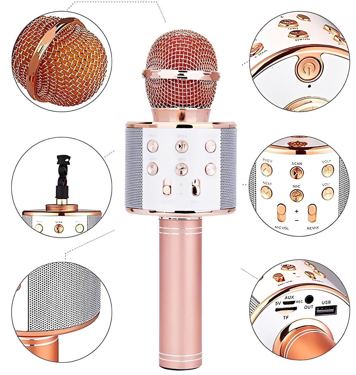Wireless Karaoke Microphone with Bluetooth Speaker