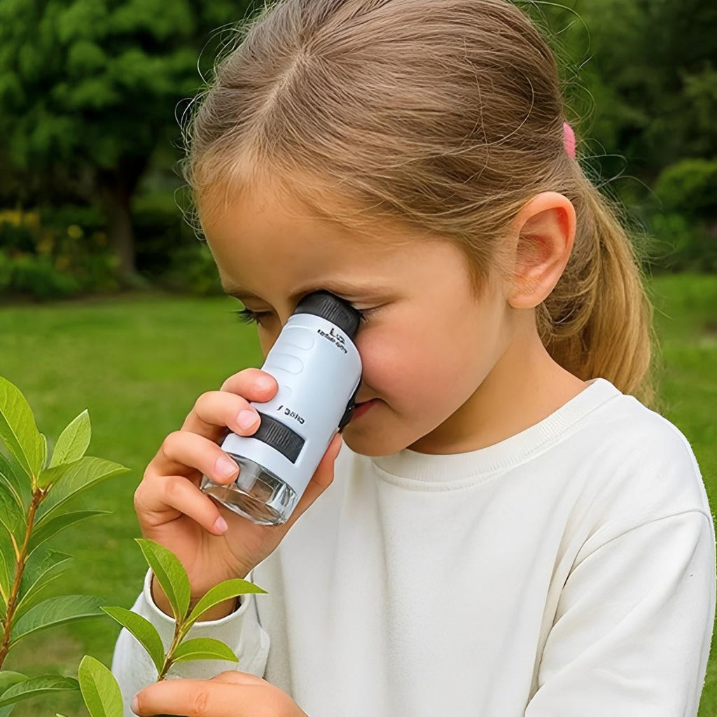 Pocket Microscope for Kids with LED and Zoom 120x