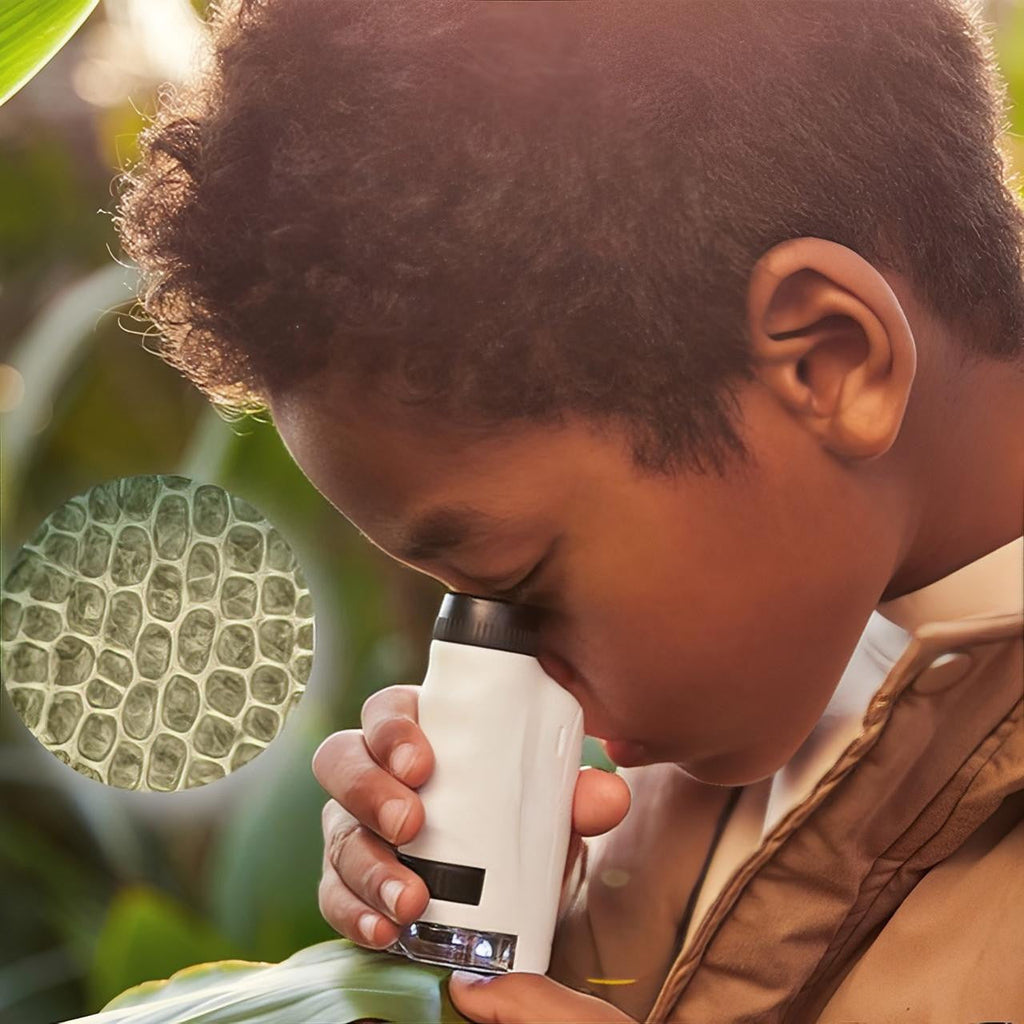 Pocket Microscope for Kids with LED and Zoom 120x