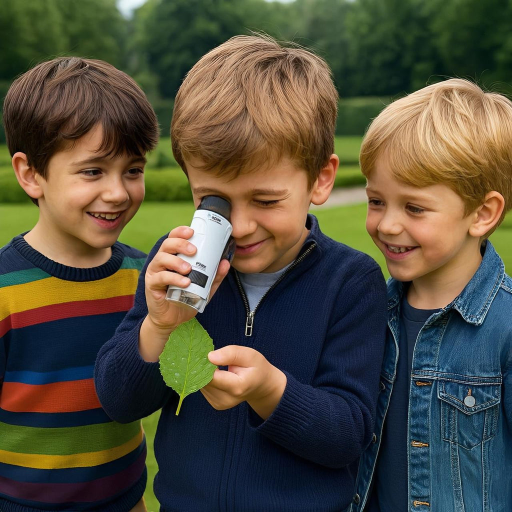 Pocket Microscope for Kids with LED and Zoom 120x