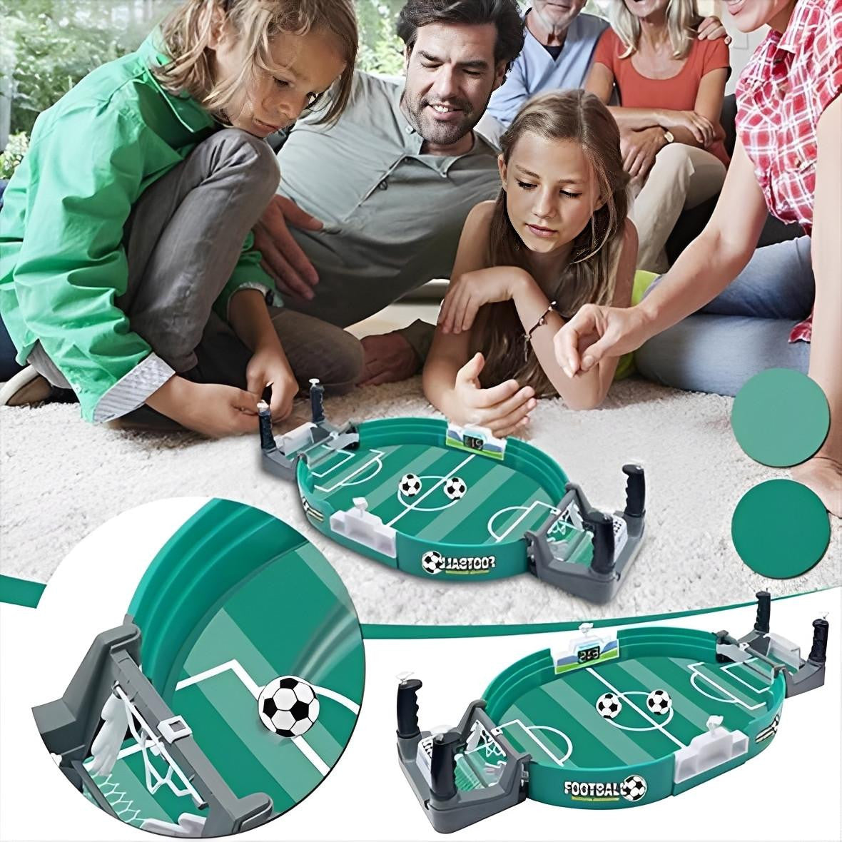 Tabletop Soccer Game, Compact Two-Player Football Arena