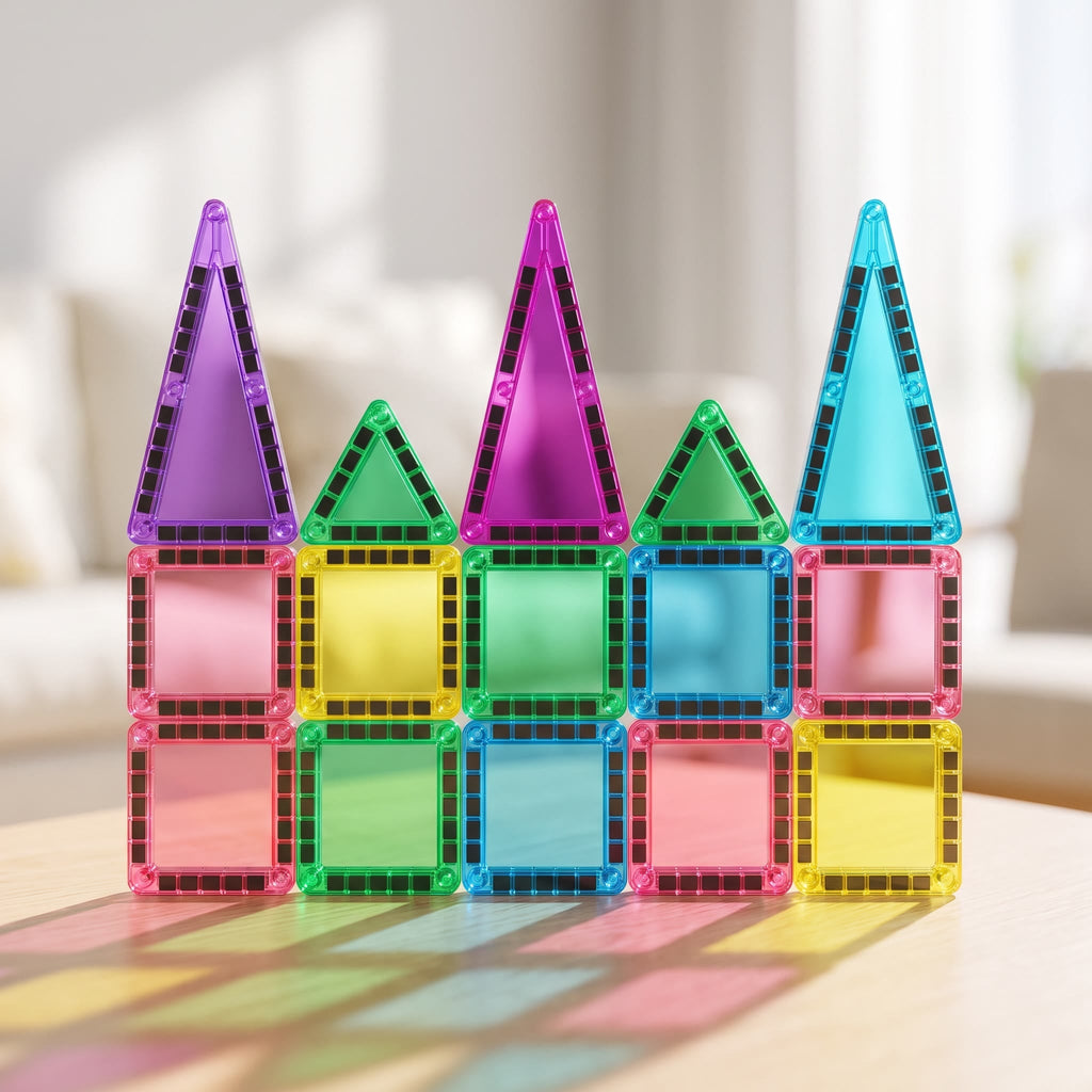 Mini Magnetic Tiles, 40-Piece Travel Set for Kids