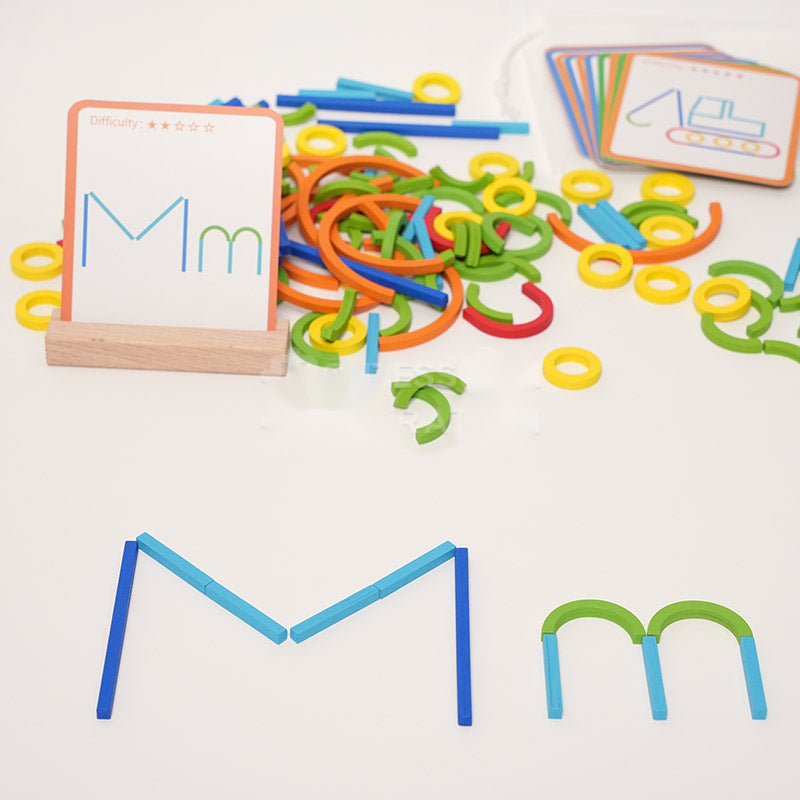 Montessori Alphabet Learning Set with Parking Maze and Spelling Game