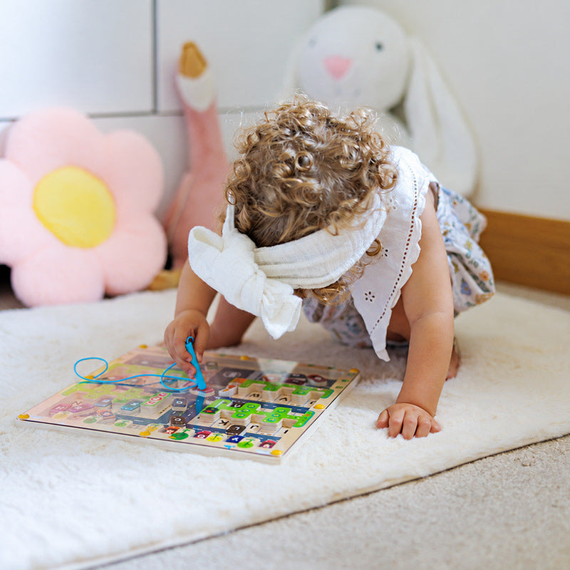 Montessori Alphabet Learning Set with Parking Maze and Spelling Game