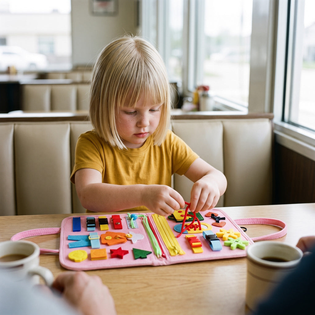 Montessori Busy Board, Felt Activity Book for Toddlers