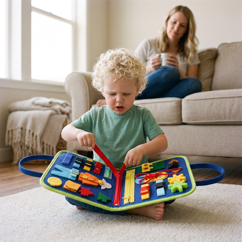 Montessori Busy Board, Felt Activity Book for Toddlers