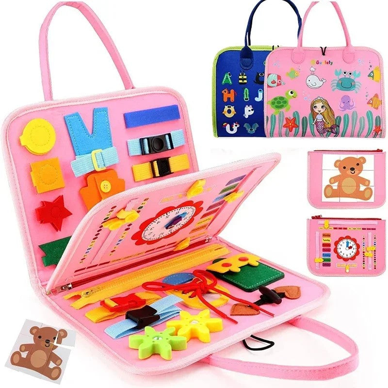 Montessori Busy Board, Felt Activity Book for Toddlers