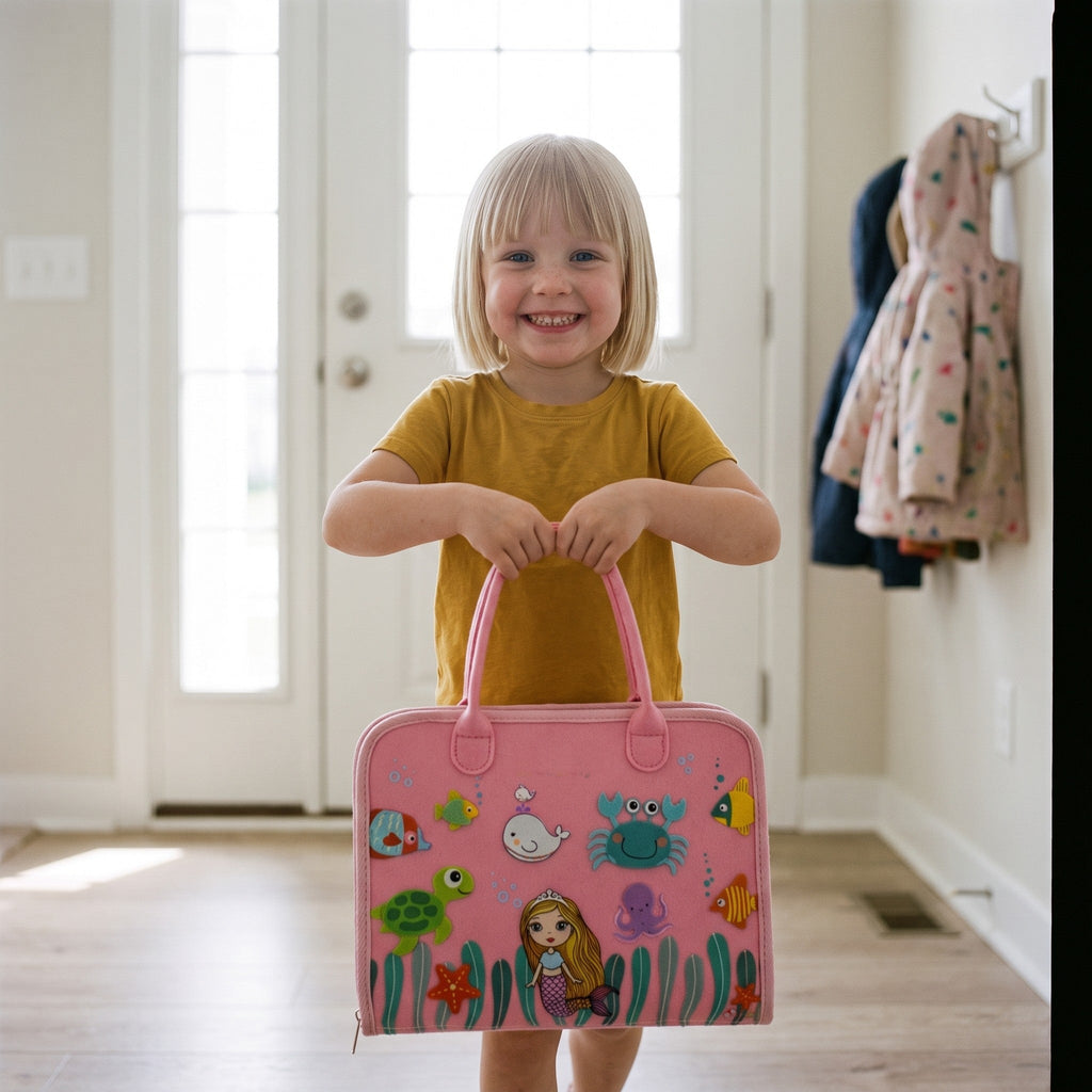 Montessori Busy Board, Felt Activity Book for Toddlers