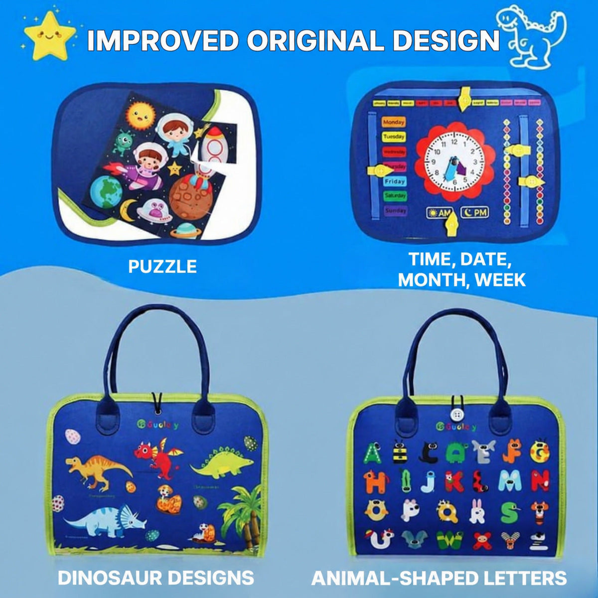 Montessori Busy Board with Multiple Learning Activities