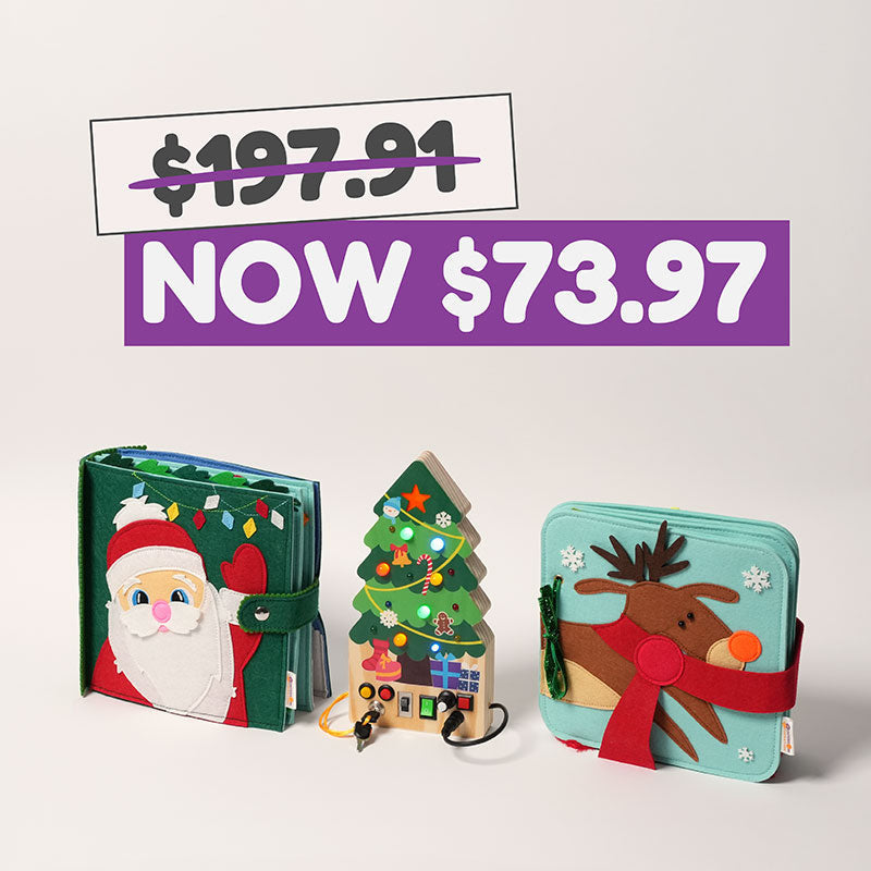 Montessori Christmas Toys Bundle with Books and Switchboard