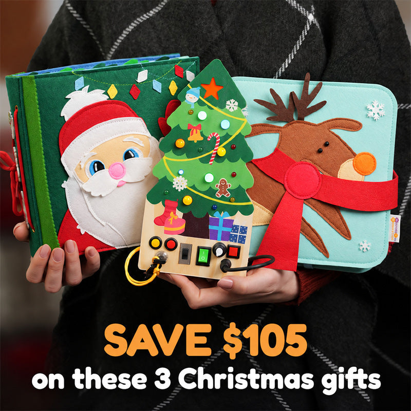 Montessori Christmas Toys Bundle with Books and Switchboard