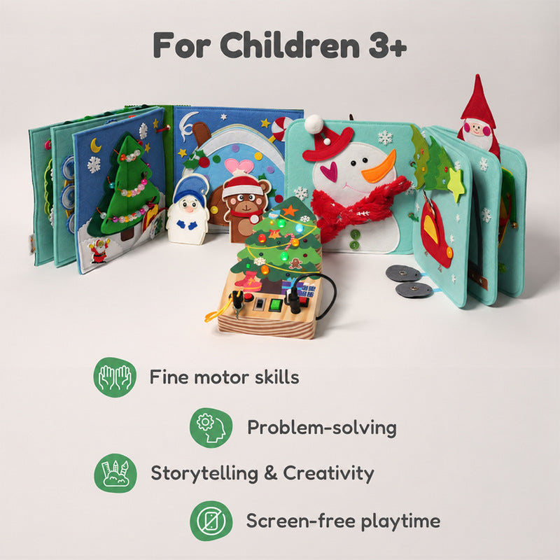 Montessori Christmas Toys Bundle with Books and Switchboard