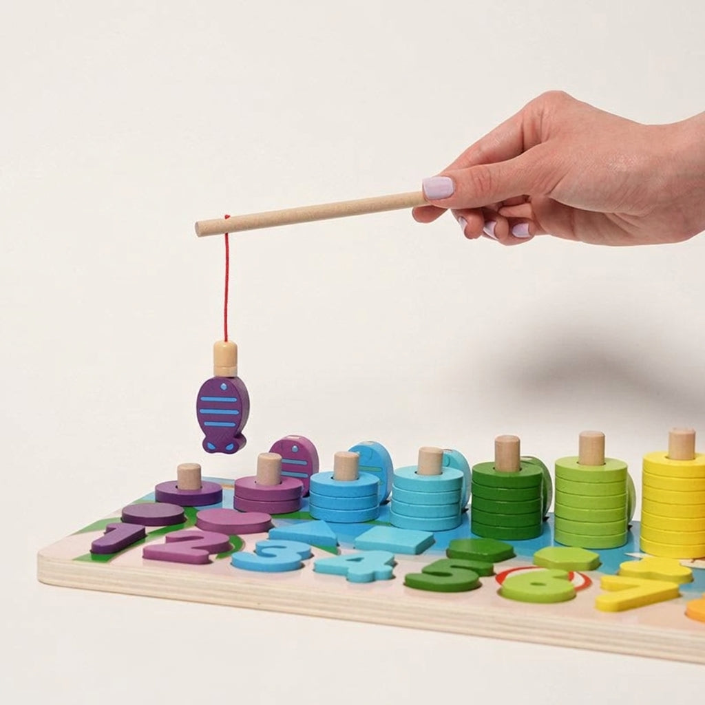 Montessori Counting Board with Numbers and Shapes