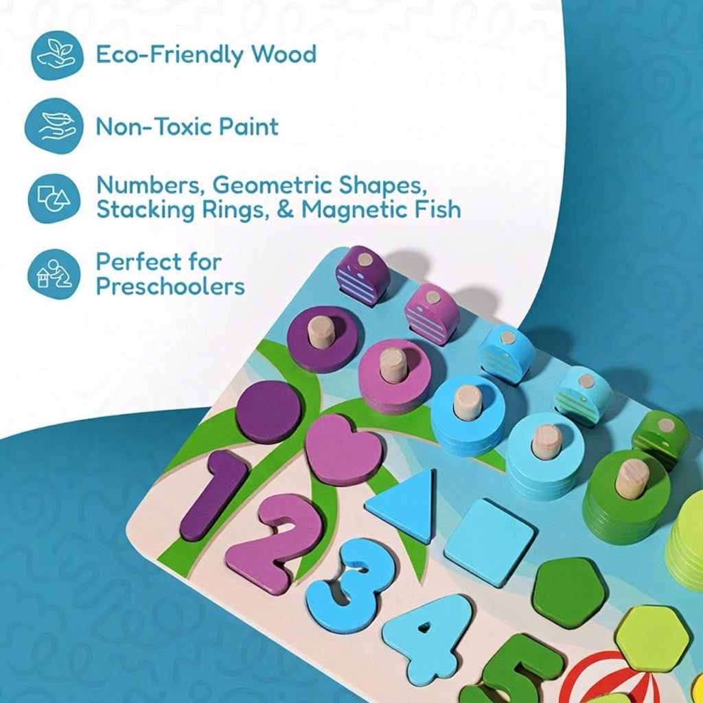 Montessori Counting Board with Numbers and Shapes