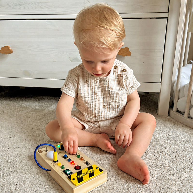 Montessori Puzzle Board with Colorful Tetris Blocks