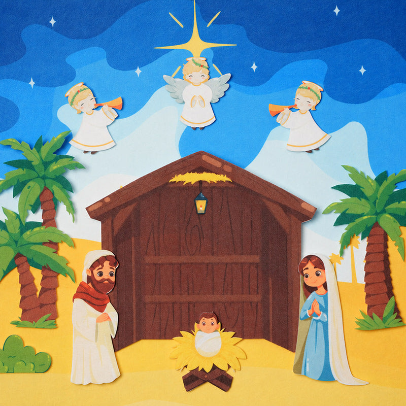 Nativity Scene Set Felt Wall Board with Figures