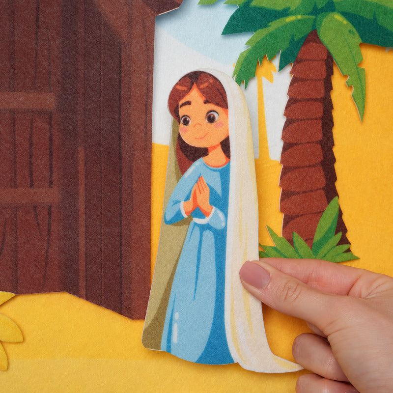 Nativity Scene Set Felt Wall Board with Figures