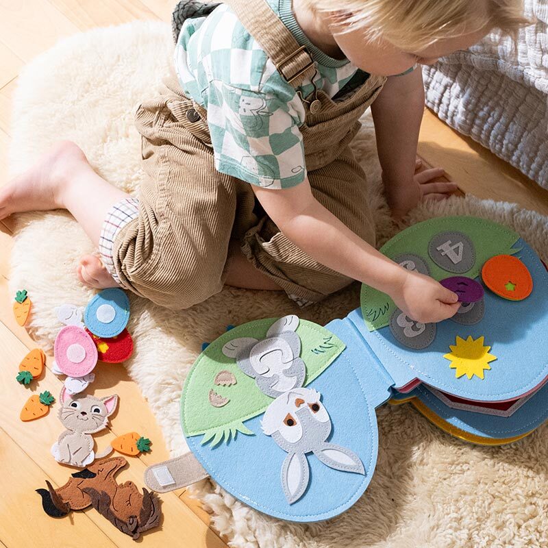 Montessori Quiet Book with 10 Interactive Activity Pages