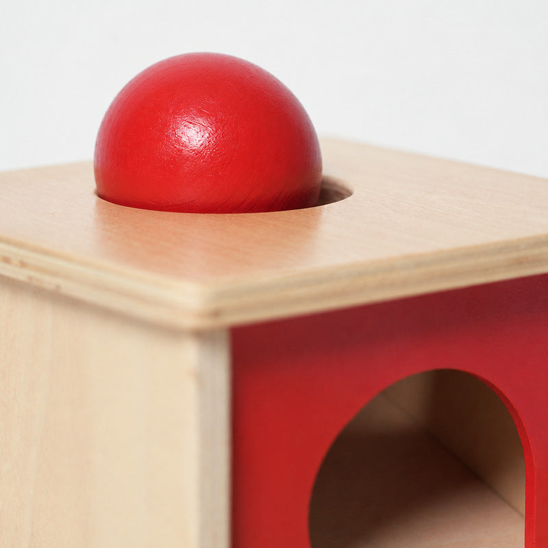 Object Permanence Box with Wooden Ball and Tray