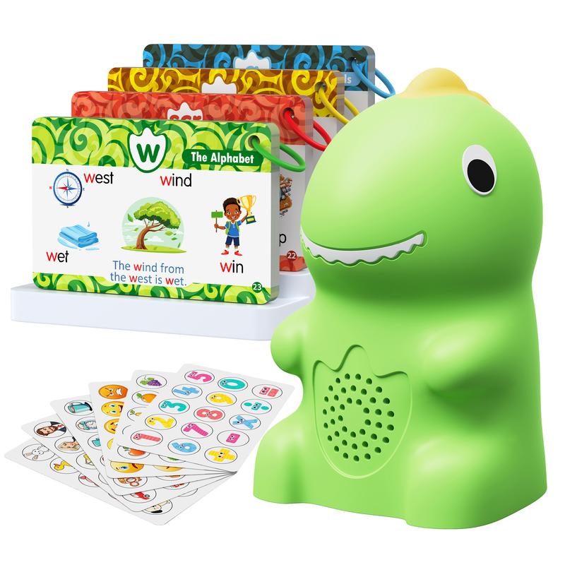 Dinosaur Talking Flash Cards, 148-Card Phonics Reader & Sticker Set