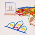 Pattern Building Game with Wooden Sticks and Challenge Cards