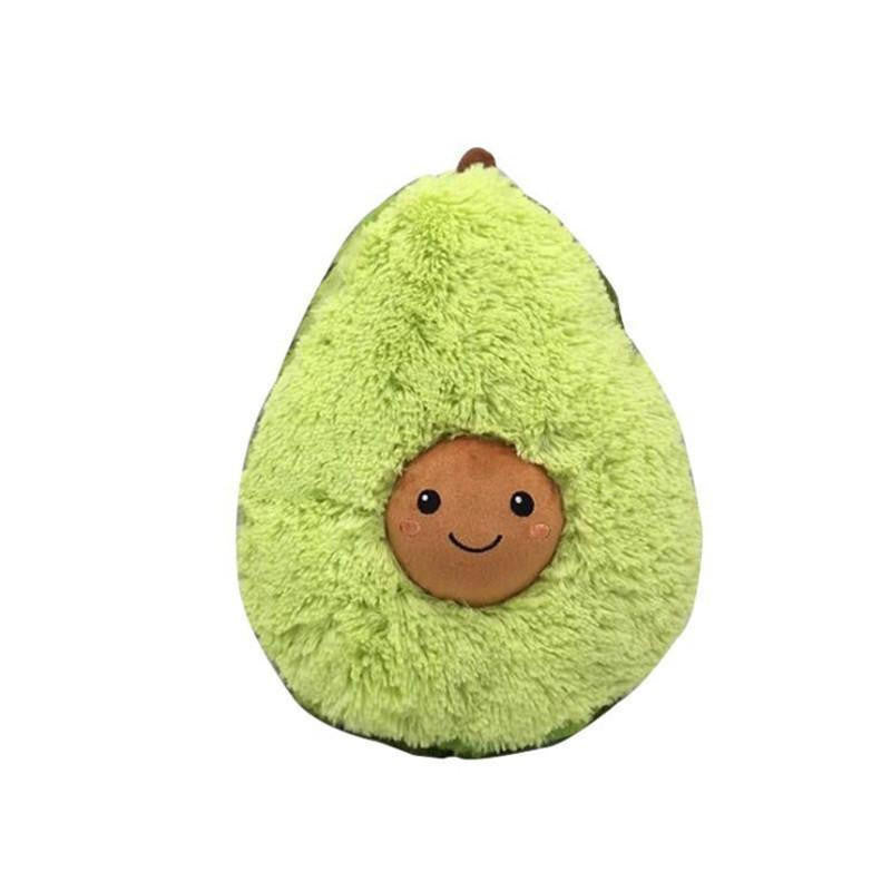 Avocado Plush Toy with Smiling Face and Fluffy Texture
