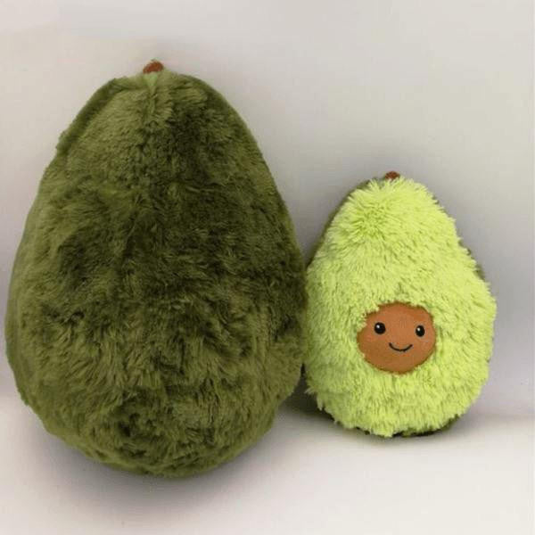 Avocado Plush Toy with Smiling Face and Fluffy Texture