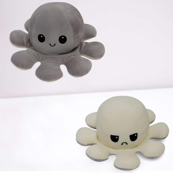 Reversible Octopus Plush with Dual Mood Faces
