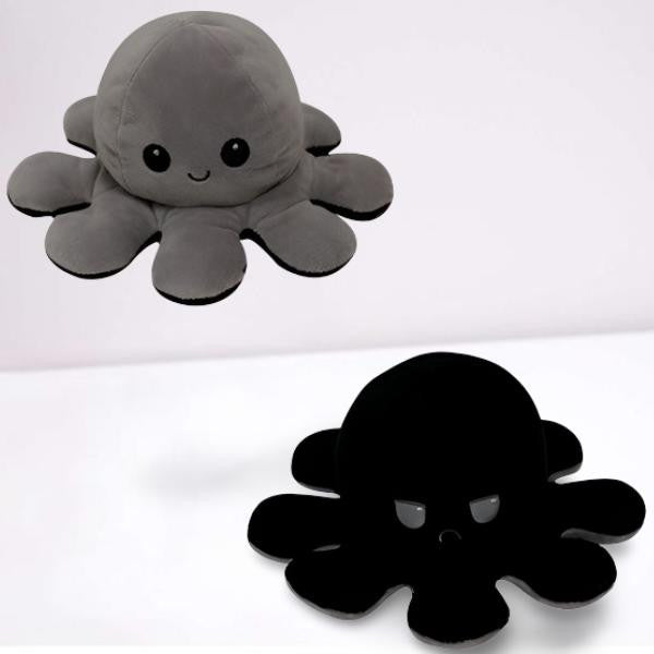 Reversible Octopus Plush with Dual Mood Faces