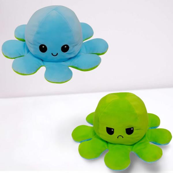 Reversible Octopus Plush with Dual Mood Faces