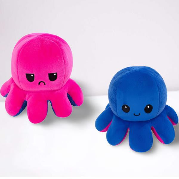 Reversible Octopus Plush with Dual Mood Faces