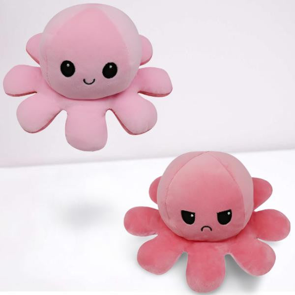Reversible Octopus Plush with Dual Mood Faces