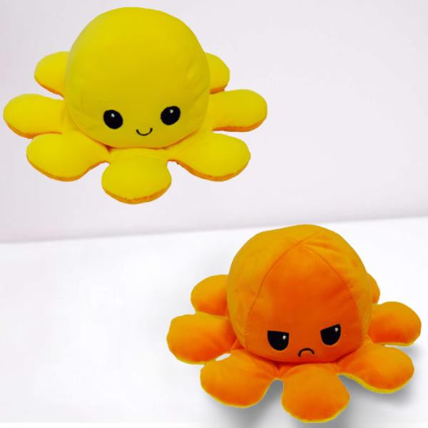 Reversible Octopus Plush with Dual Mood Faces