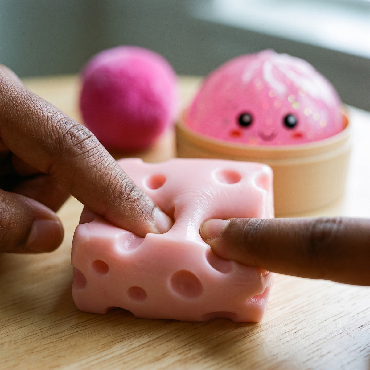 Pink Squishy Fun Box, 4-Piece Sensory Set