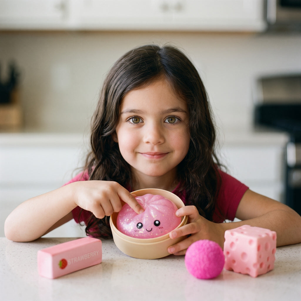 Pink Squishy Fun Box, 4-Piece Sensory Set