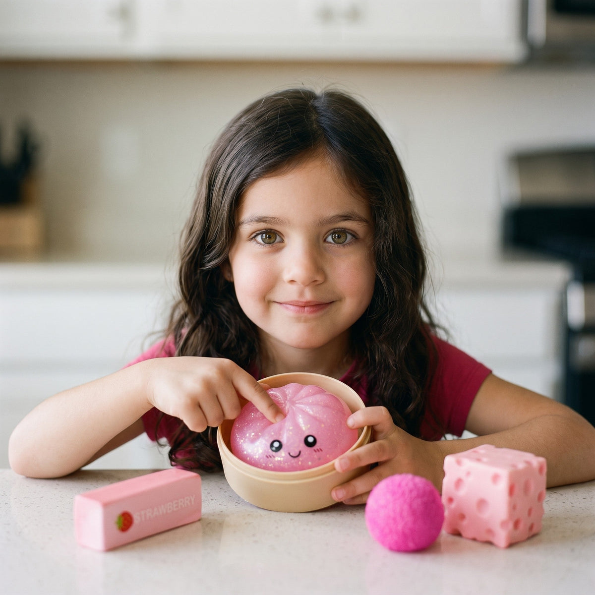 Pink Squishy Fun Box, 4-Piece Sensory Set