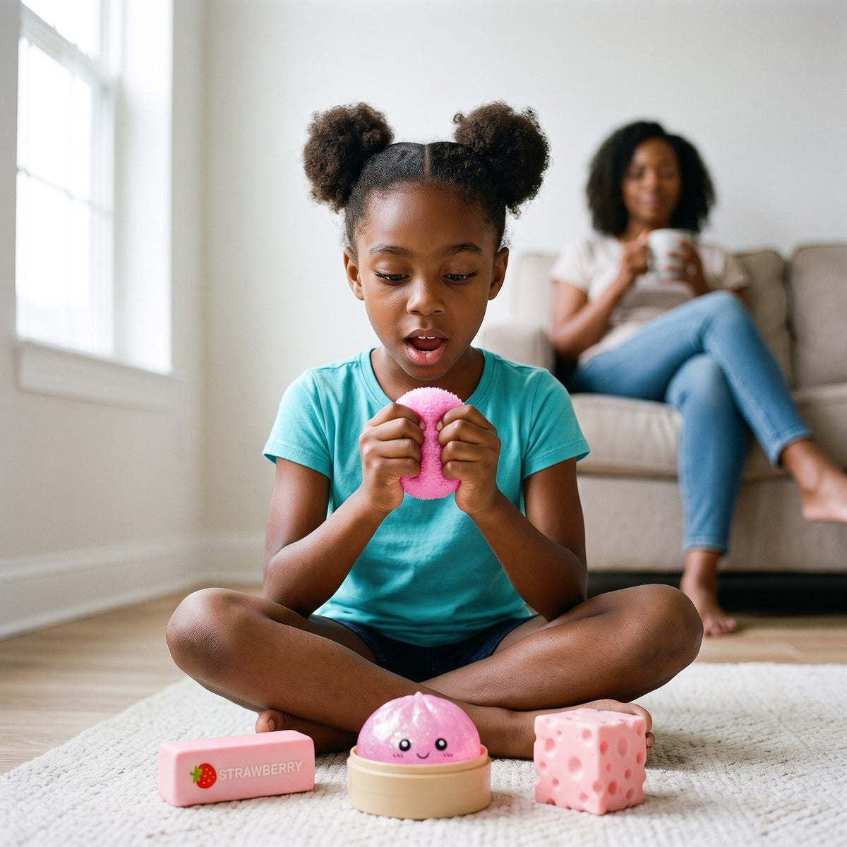 Pink Squishy Fun Box, 4-Piece Sensory Set