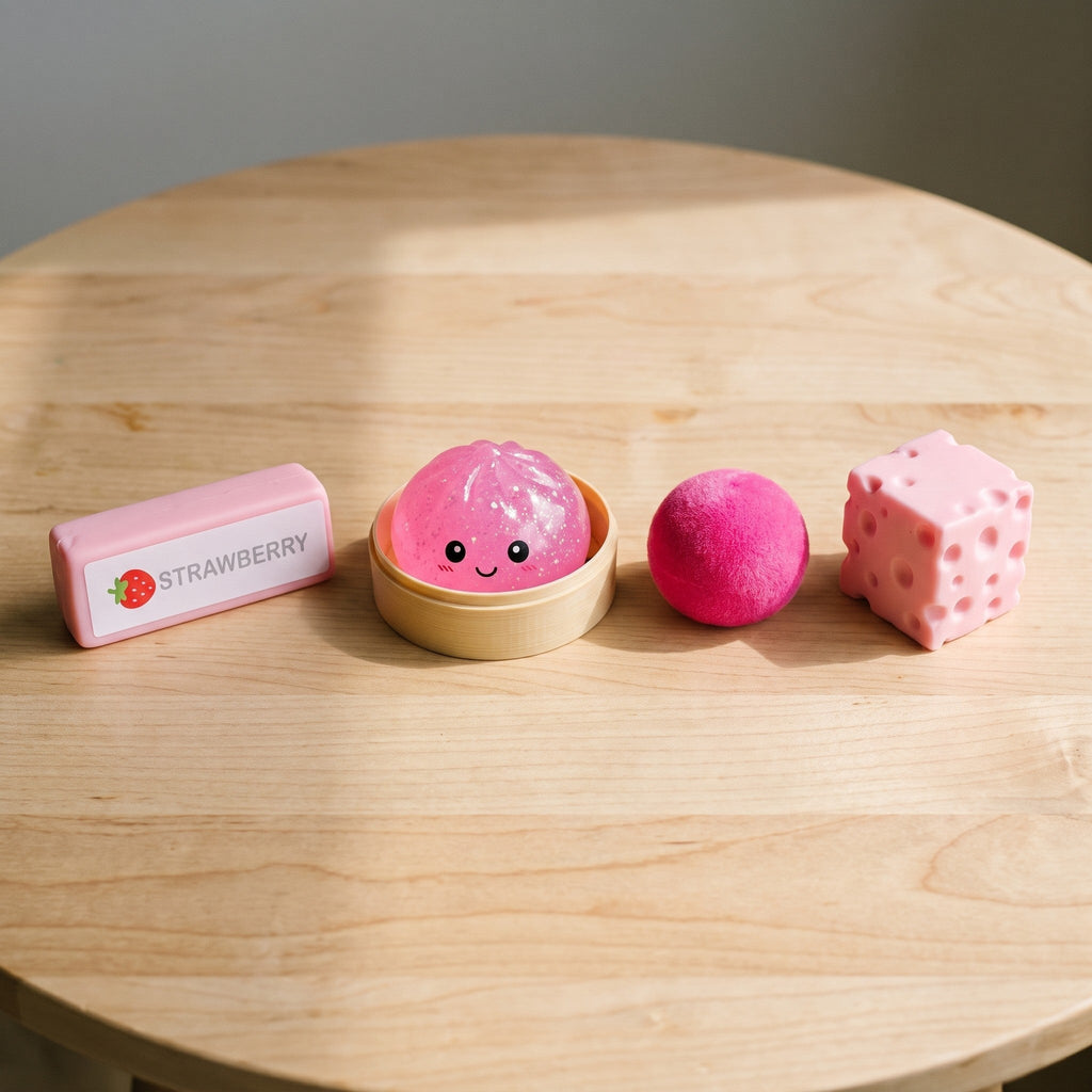 Pink Squishy Fun Box, 4-Piece Sensory Set