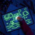 Glow Drawing Board with Light Pen and Erasable Surface