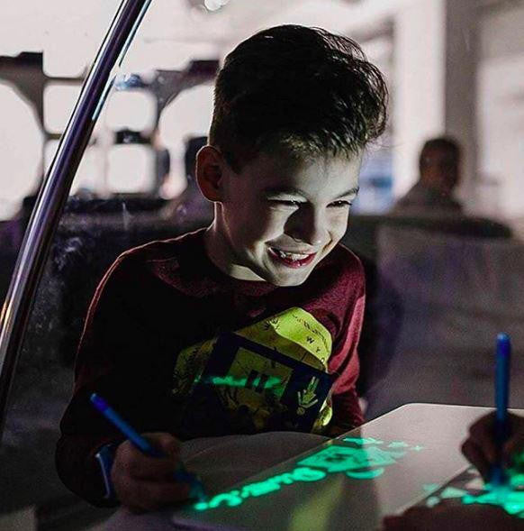 Glow Drawing Board with Light Pen and Erasable Surface