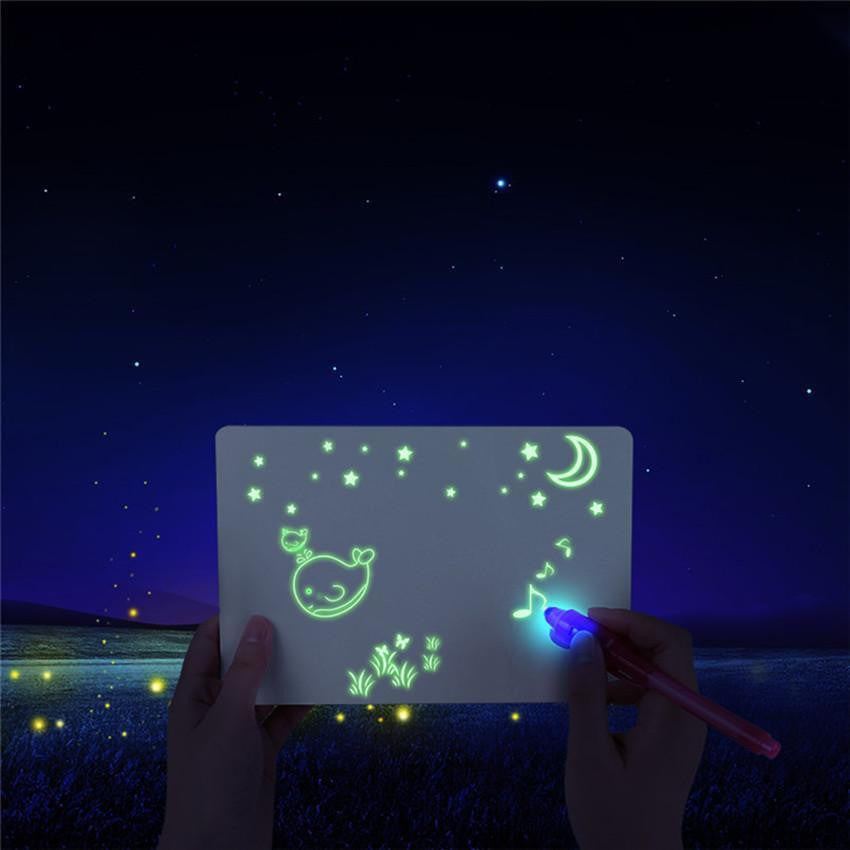 Glow Drawing Board with Light Pen and Erasable Surface
