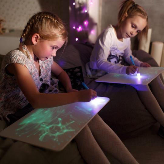 Glow Drawing Board with Light Pen and Erasable Surface