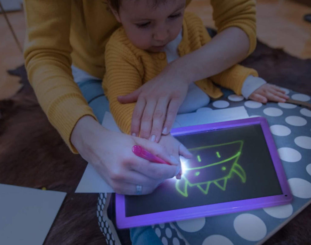 Glow Drawing Board with Light Pen and Erasable Surface