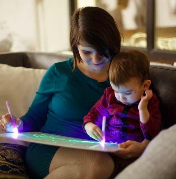 Glow Drawing Board with Light Pen and Erasable Surface