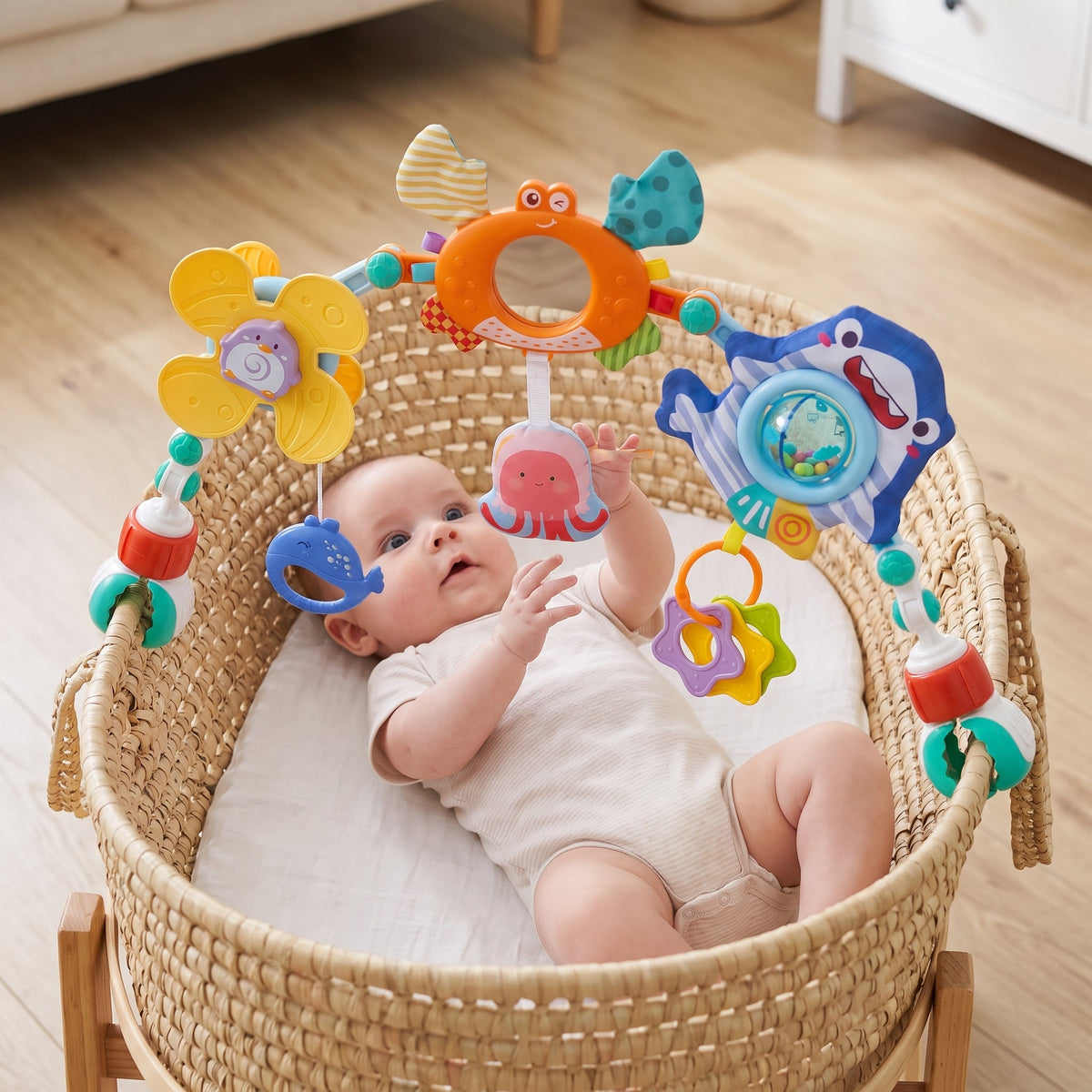Play Arch, Clip-On Activity Toy Bar for Stroller, Car Seat & Crib