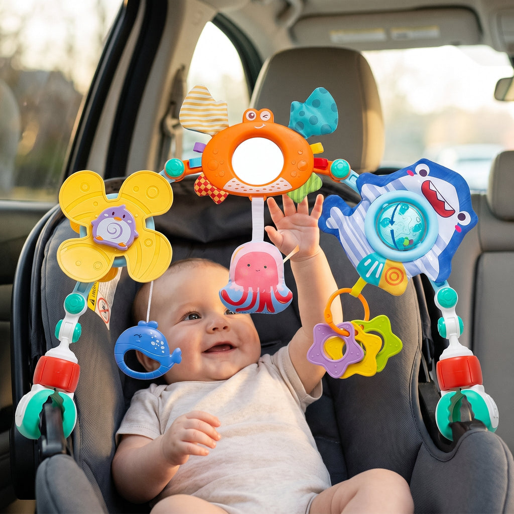 Play Arch, Clip-On Activity Toy Bar for Stroller, Car Seat & Crib