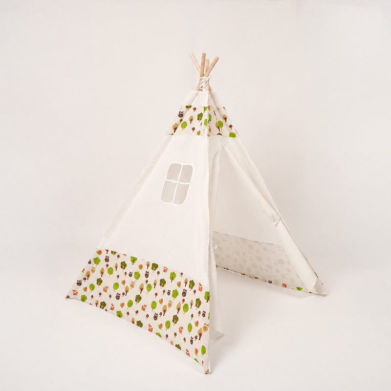 Play Teepee Tent with Wooden Frame and Carry Bag