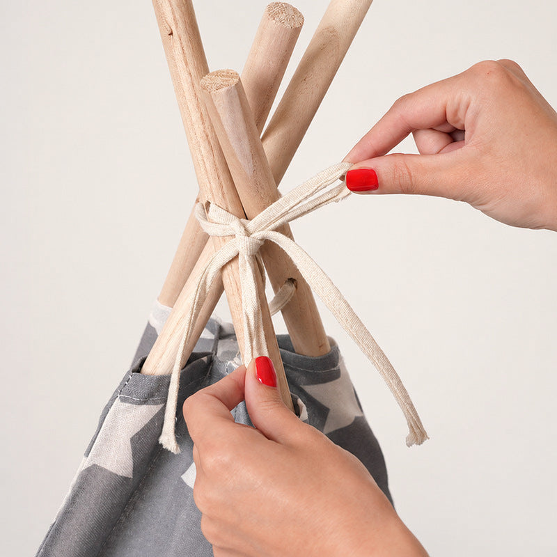 Play Teepee Tent with Wooden Frame and Carry Bag