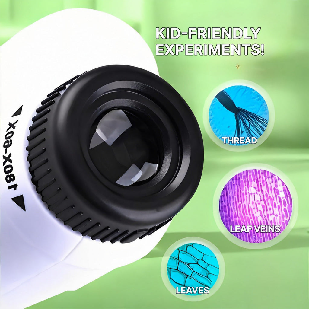 Pocket Microscope for Kids with LED and Zoom 120x